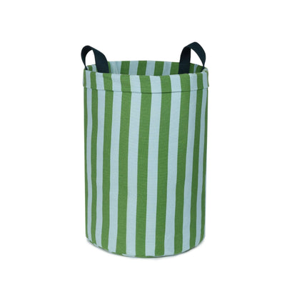 Nobodinoz Vibes Large Storage Basket - Green Blue Stripes