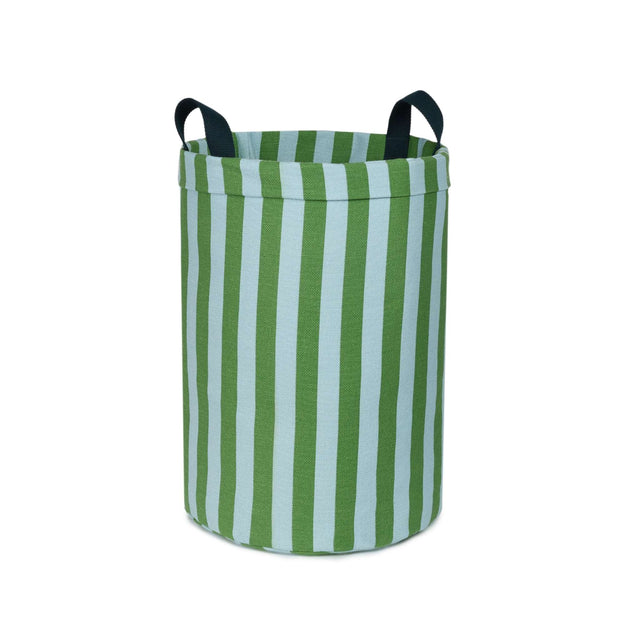Nobodinoz Vibes Large Storage Basket - Green Blue Stripes