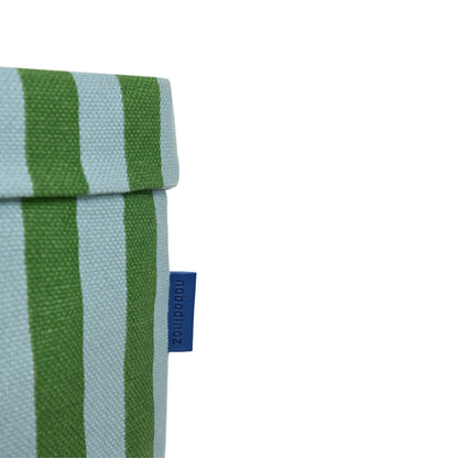 Nobodinoz Vibes Large Storage Basket - Green Blue Stripes