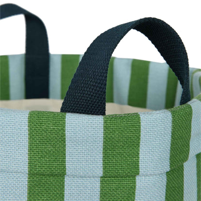 Nobodinoz Vibes Large Storage Basket - Green Blue Stripes