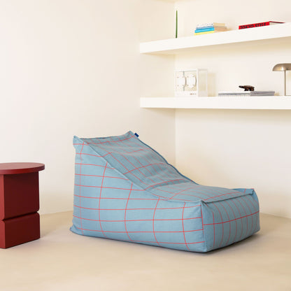 Nobodinoz Vibes Long Beanbag - Blue Red Grid