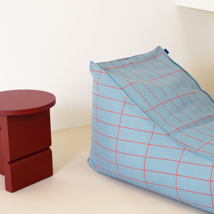 Nobodinoz Vibes Long Beanbag - Blue Red Grid