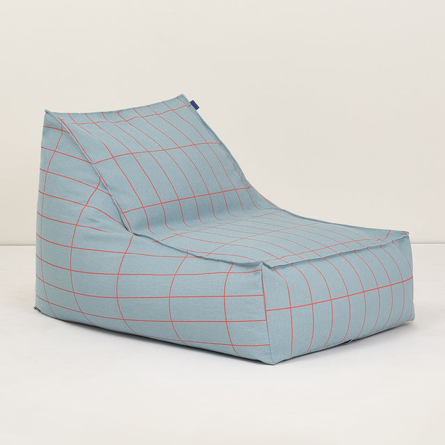 Nobodinoz Vibes Long Beanbag - Blue Red Grid