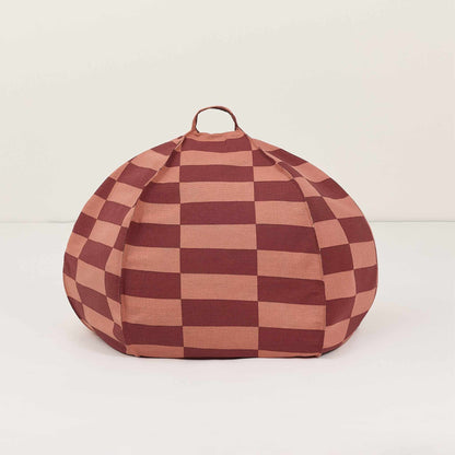 Nobodinoz Vibes Round Beanbag - Maroon Tiles