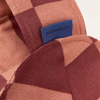 Nobodinoz Vibes Round Beanbag - Maroon Tiles