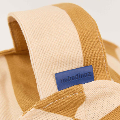 Nobodinoz Vibes Round Beanbag - Mustard And Sand Tiles