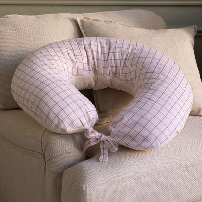 Avery Row Nursing Pillow - Pink Check