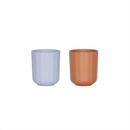 OYOY Pullo Cup 2 Pack - Caramel / Ice Blue
