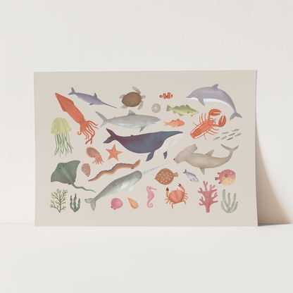 Kid of the Village Ocean Life Fine Art Print - Stone