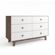 Oeuf NYC Merlin 6 Drawer Dresser Sparrow - White/Walnut
