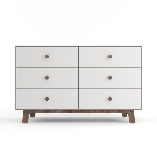 Oeuf NYC Merlin 6 Drawer Dresser Sparrow - White/Walnut