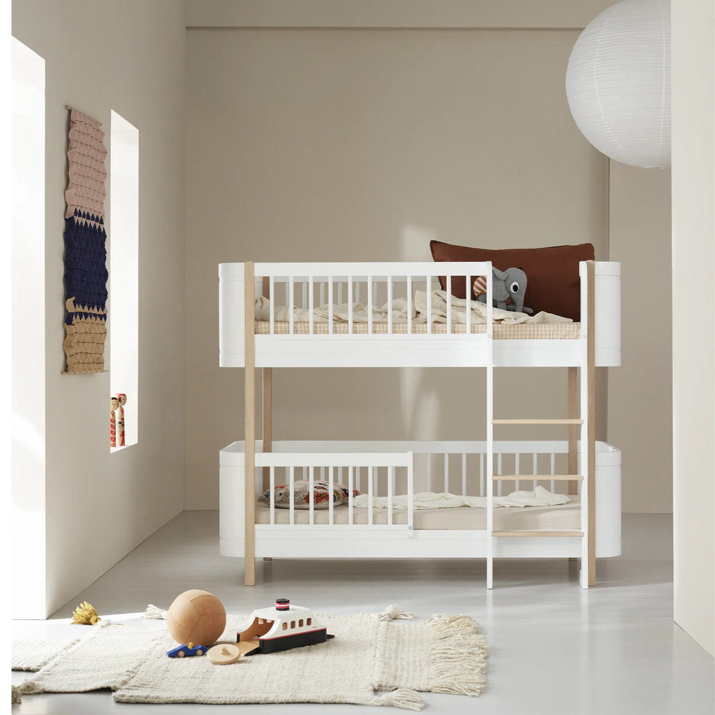 Wood Mini+ Low Bunk Bed White Oak