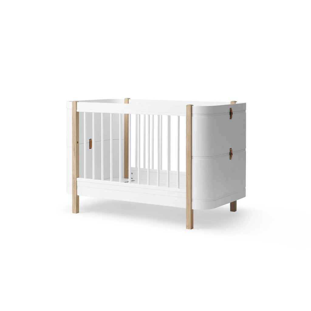 Wood Mini+ Cot Bed Incl. Kit White Oak