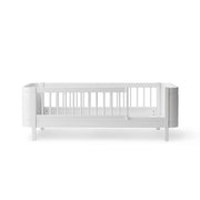 Oliver Furniture Wood Mini+ Junior Bed in White, a cozy and practical sleeping space designed for small children's bedrooms. 