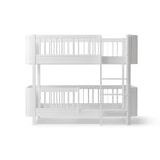 Oliver Furniture Wood Mini+ Low Bunk Bed in white, designed for shared spaces and convertible into junior beds. 