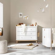 Oliver Furniture Wood Original 3 Drawer Nursery Dresser & Changer - White/Oak