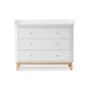 Oliver Furniture Wood Original 3 Drawer Nursery Dresser & Changer - White/Oak