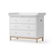 Oliver Furniture Wood Original 3 Drawer Nursery Dresser & Changer - White/Oak