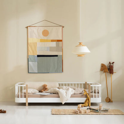 Oliver Furniture Wood Original Floor Bed - White/Oak