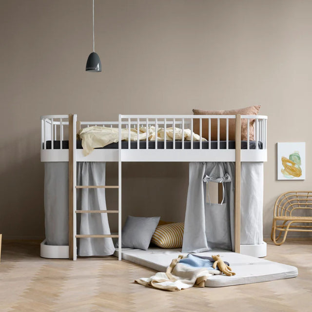 Oliver Furniture Wood Original Low Loft Bed - White/Oak