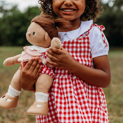 Olli Ella Dinkum Dolls Cherry Gingham Outfit Set