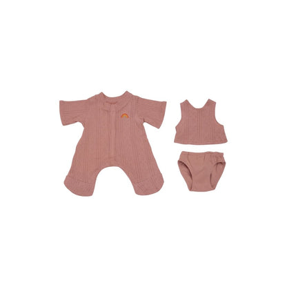 Olli Ella Dinkum Dolls Pointelle PJ Set - Rose