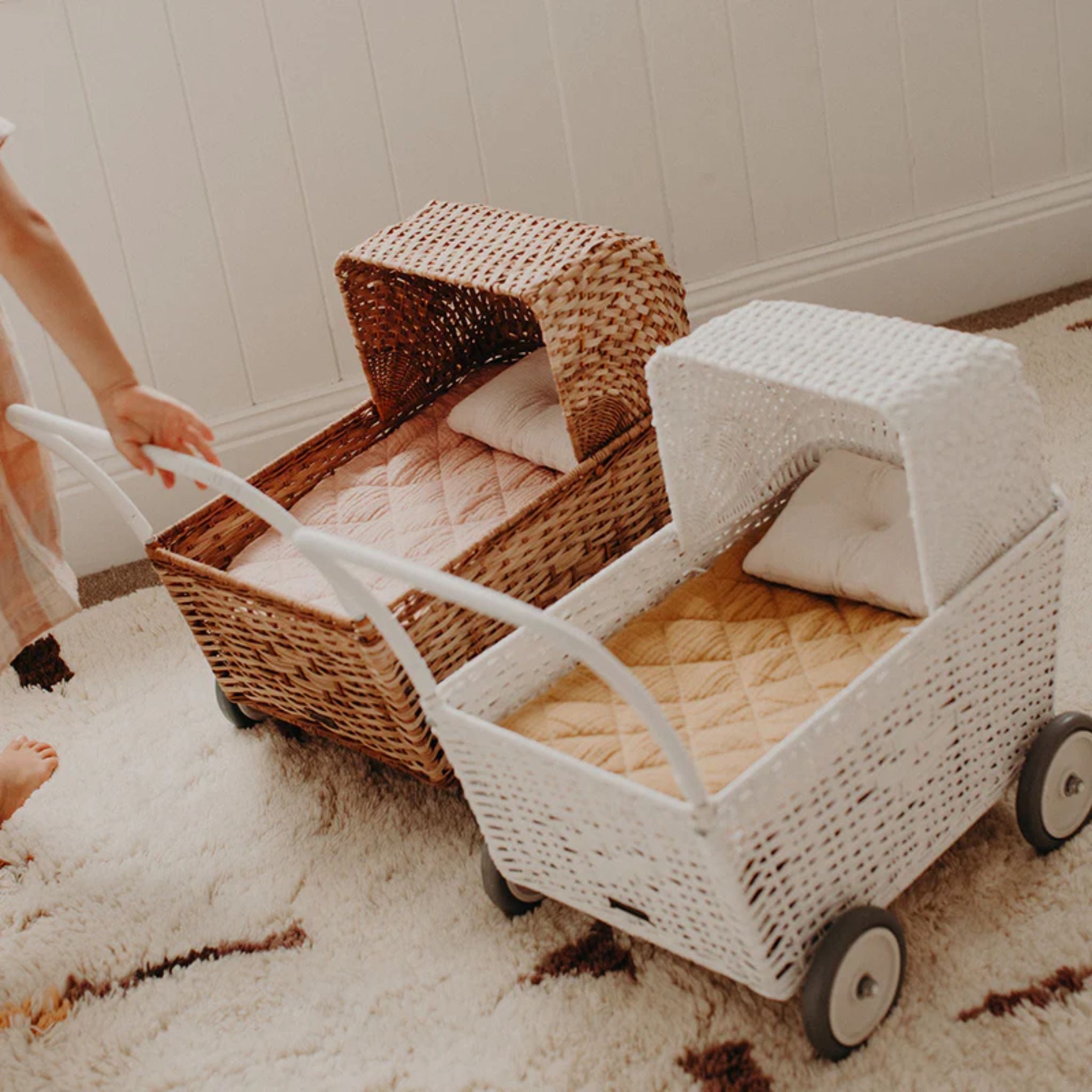 Olli Ella  オリエラ　STROLLEY  ホワイト Rattan Strolley - White - Sugarcup Trading