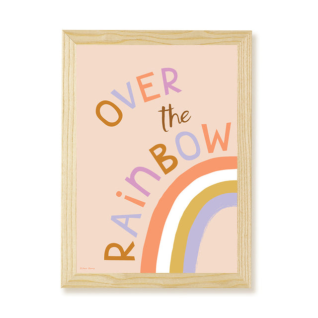 Hibou Design Over The Rainbow Art Print - Pink
