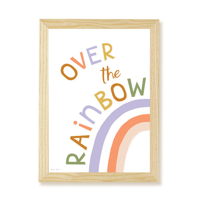 Hibou Design Over the Rainbow Art Print - White