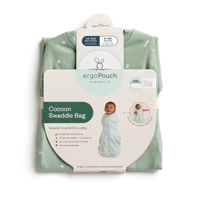 ergoPouch Organic Winter Cocoon Swaddle Sleeping Bag - Sage 2.5 TOG