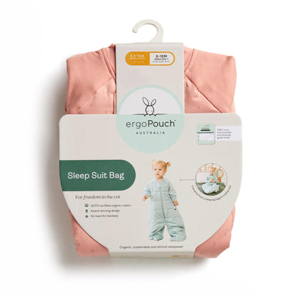 ergoPouch Organic Winter Long Sleeved 2 in 1 Sleeping Suit Bag - Sage 2.5 TOG