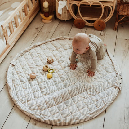 Play & Go Noomad Soft Baby Mat & Bag - Stripes Blue