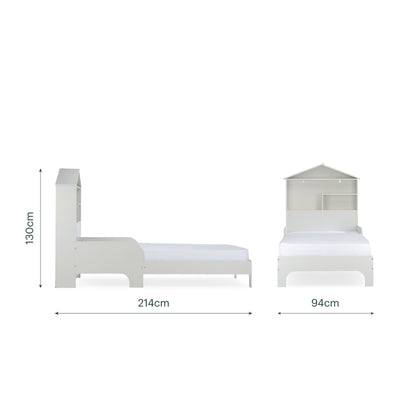 CuddleCo Play House Single Bed with Storage - Pebble
