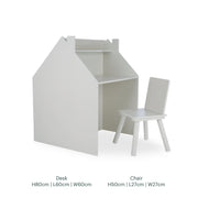 CuddleCo Play House Storage Desk with Easel and Chair - Pebble