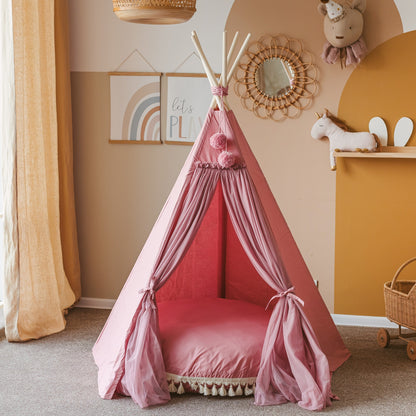 MiniCamp Fairy Teepee Play Tent With Tulle - Rose