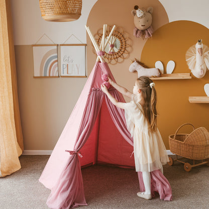MiniCamp Fairy Teepee Play Tent With Tulle - Rose