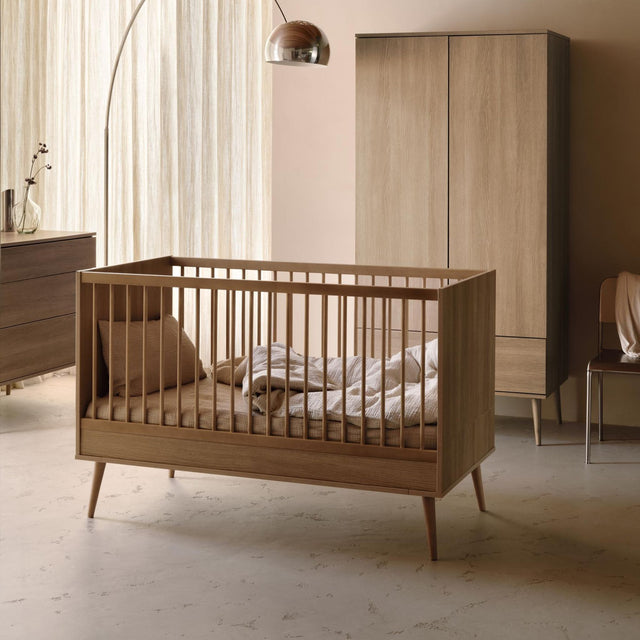 Quax Flow Convertible Cot Bed 140 x 70cm - Honey Ash
