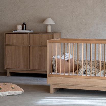 Quax Kyo Convertible Cot Bed 120 x 70cm - Honey Ash