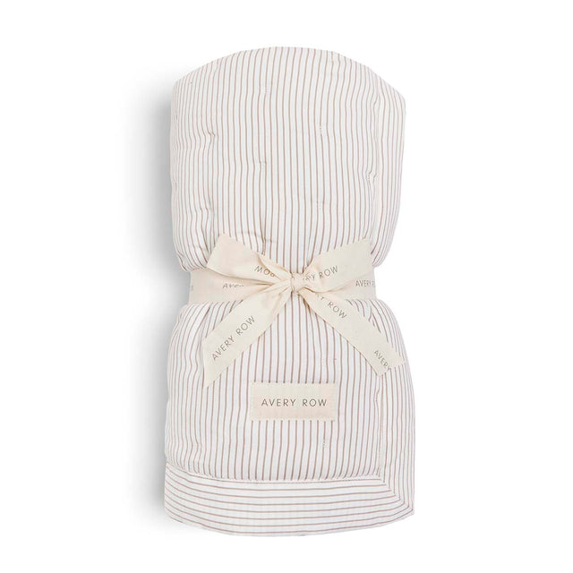 Avery Row Quilted Bedspread - Natural Stripe