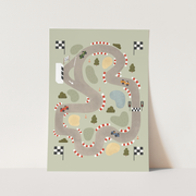 Kid of the Village Race Track Fine Art Print - Sage