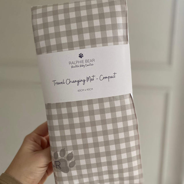 Ralphie Bear Baby Changing Compact Travel Mat - Gingham