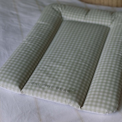 Ralphie Bear Comfort Changing Mat - Gingham Sage