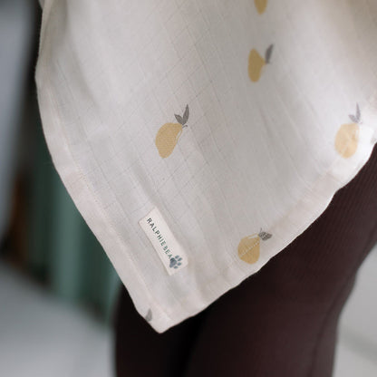 Ralphie Bear Large Muslin Swaddle - Pears