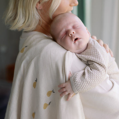 Ralphie Bear Large Muslin Swaddle - Pears