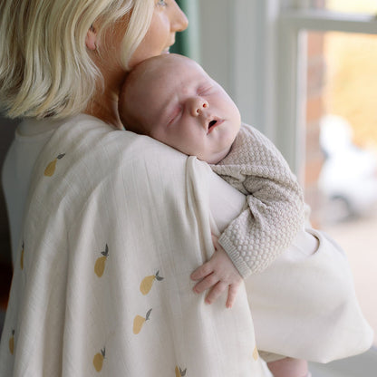 Ralphie Bear Large Muslin Swaddle - Pears