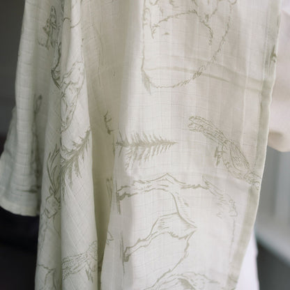 Ralphie Bear Large Muslin Swaddle - Woodland