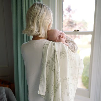 Ralphie Bear Large Muslin Swaddle - Woodland