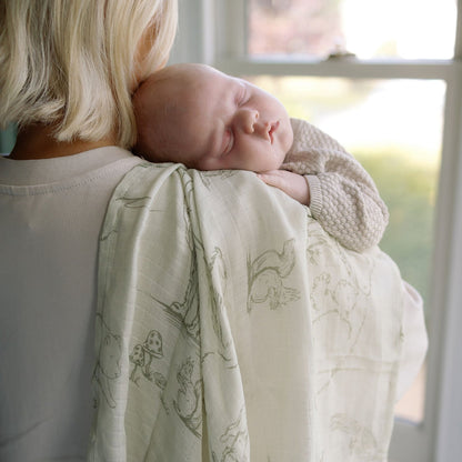 Ralphie Bear Large Muslin Swaddle - Woodland
