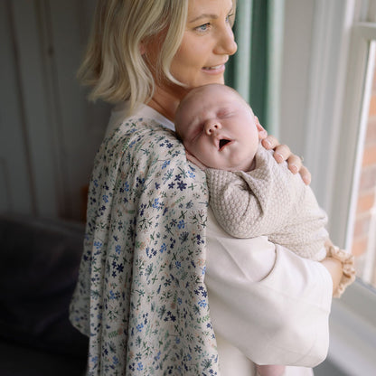 Ralphie Bear Large Muslin Swaddle - Wildflower