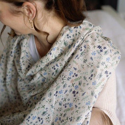 Ralphie Bear Large Muslin Swaddle - Wildflower